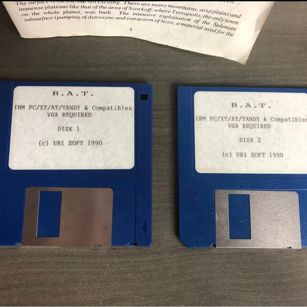1990 B.A.T. Ubisoft BAT RPG, IBM PC 3.5 Disk (PC Game)